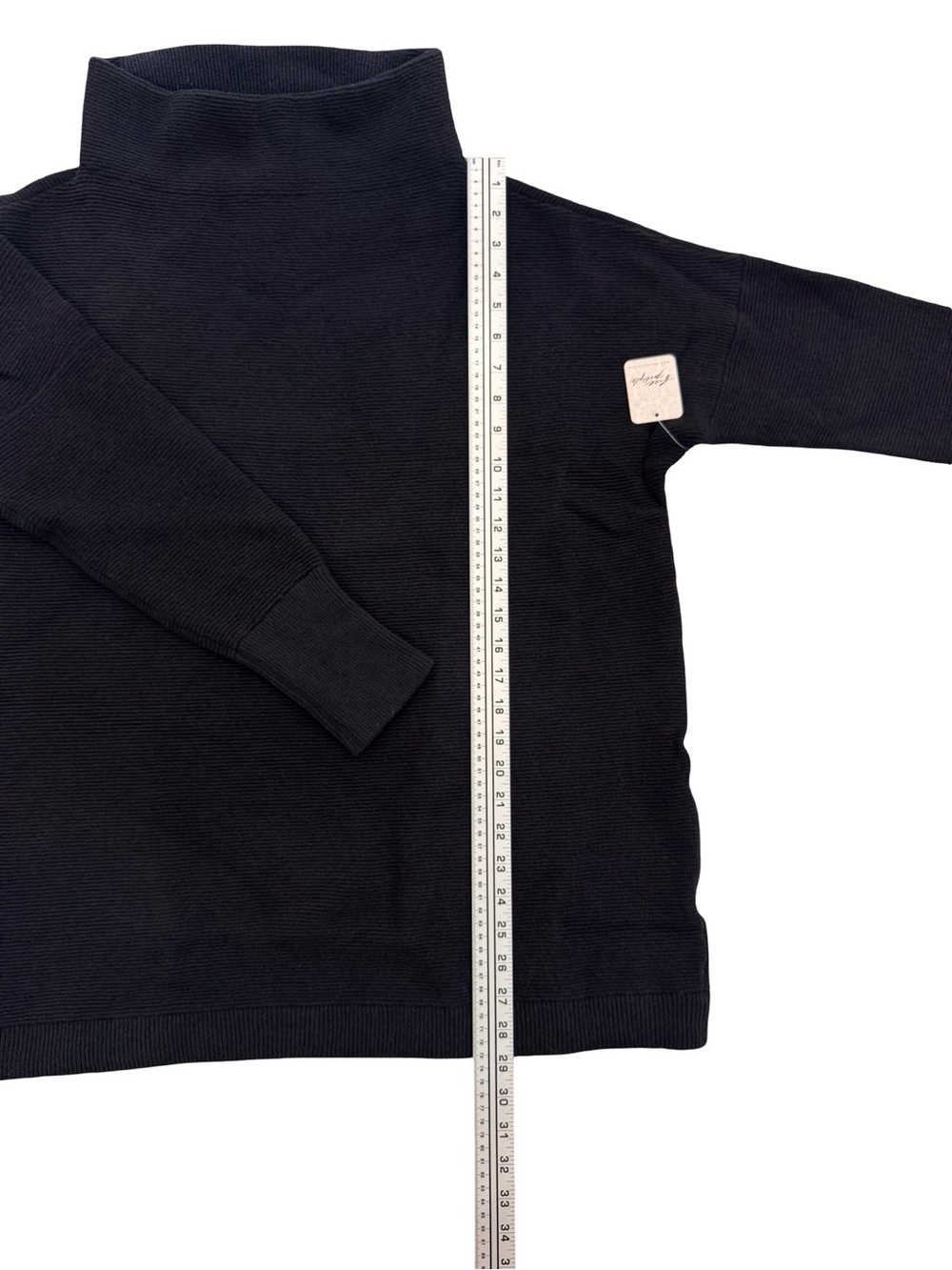 Free People Oversized Black Cowl-Neck Sweater with Balloon Sleeves - Picture 4 of 9
